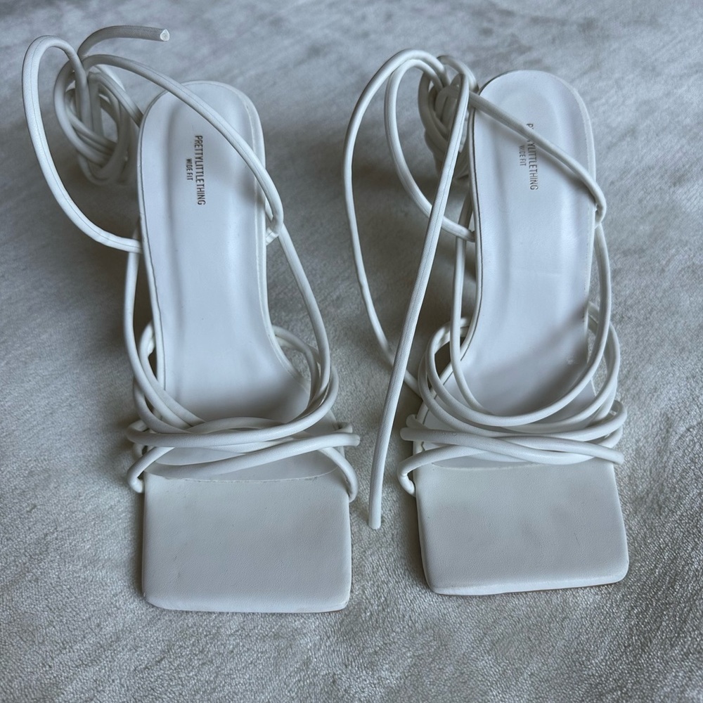 Wide Fit Strappy Twist Lace Up High Heeled Sandals